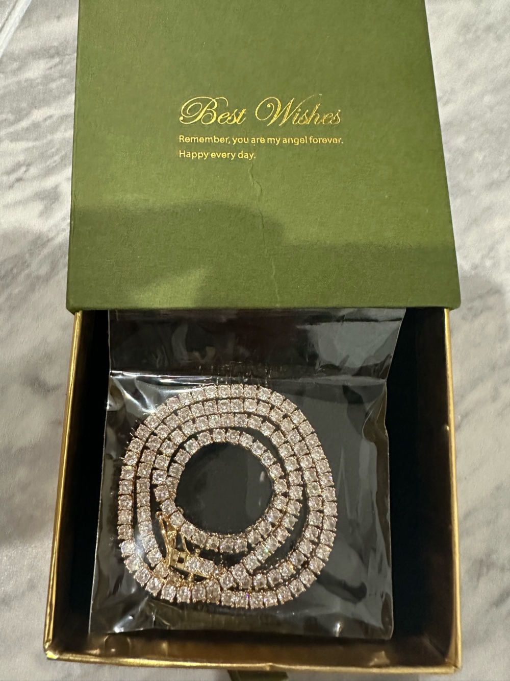 Elegant Rose Gold Tennis Necklace with Crystals - Women Jewelry
